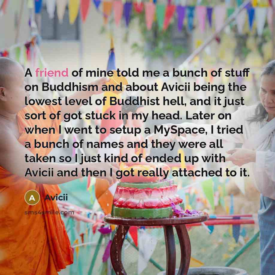 “A friend of mine told me a bunch of stuff…” quote by Avicii