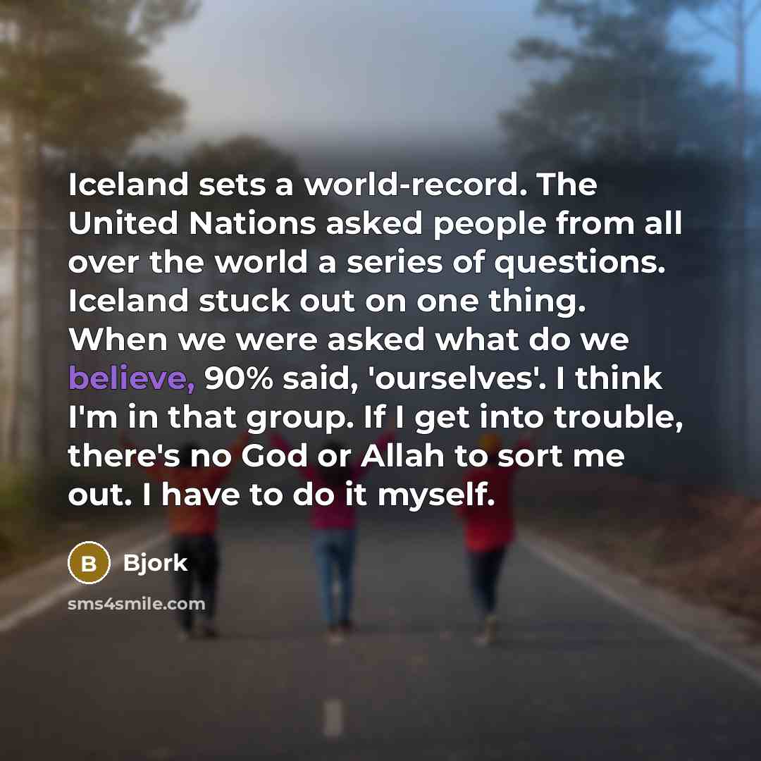 “Iceland sets a world-record. The United Nations asked people from…” quote by Bjork