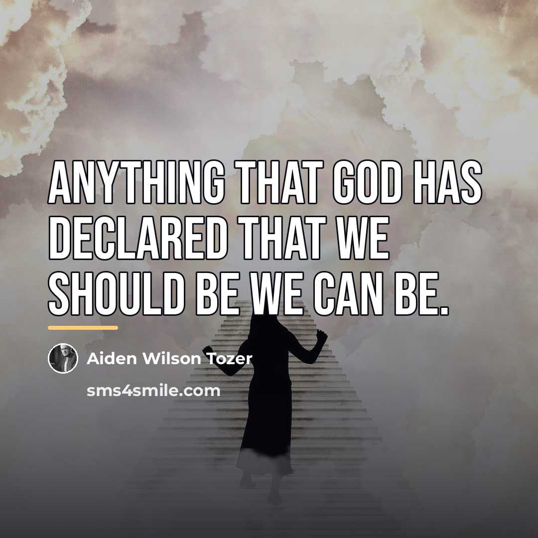 “Anything that God has declared that we should be we…” quote by Aiden Wilson Tozer