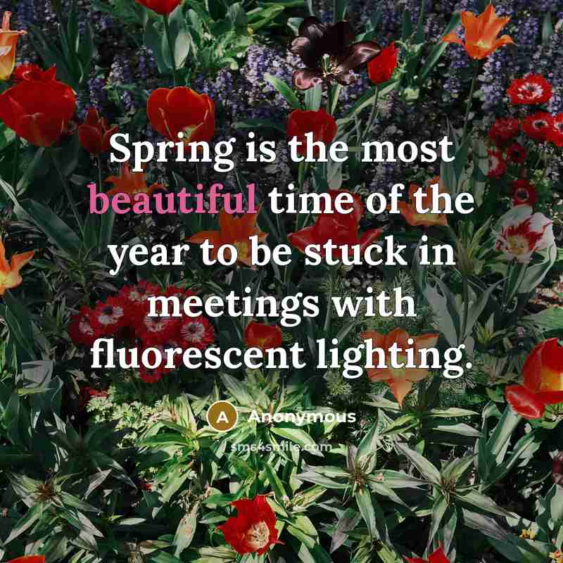 “Spring is the most beautiful time of the year to…” quote by Anonymous