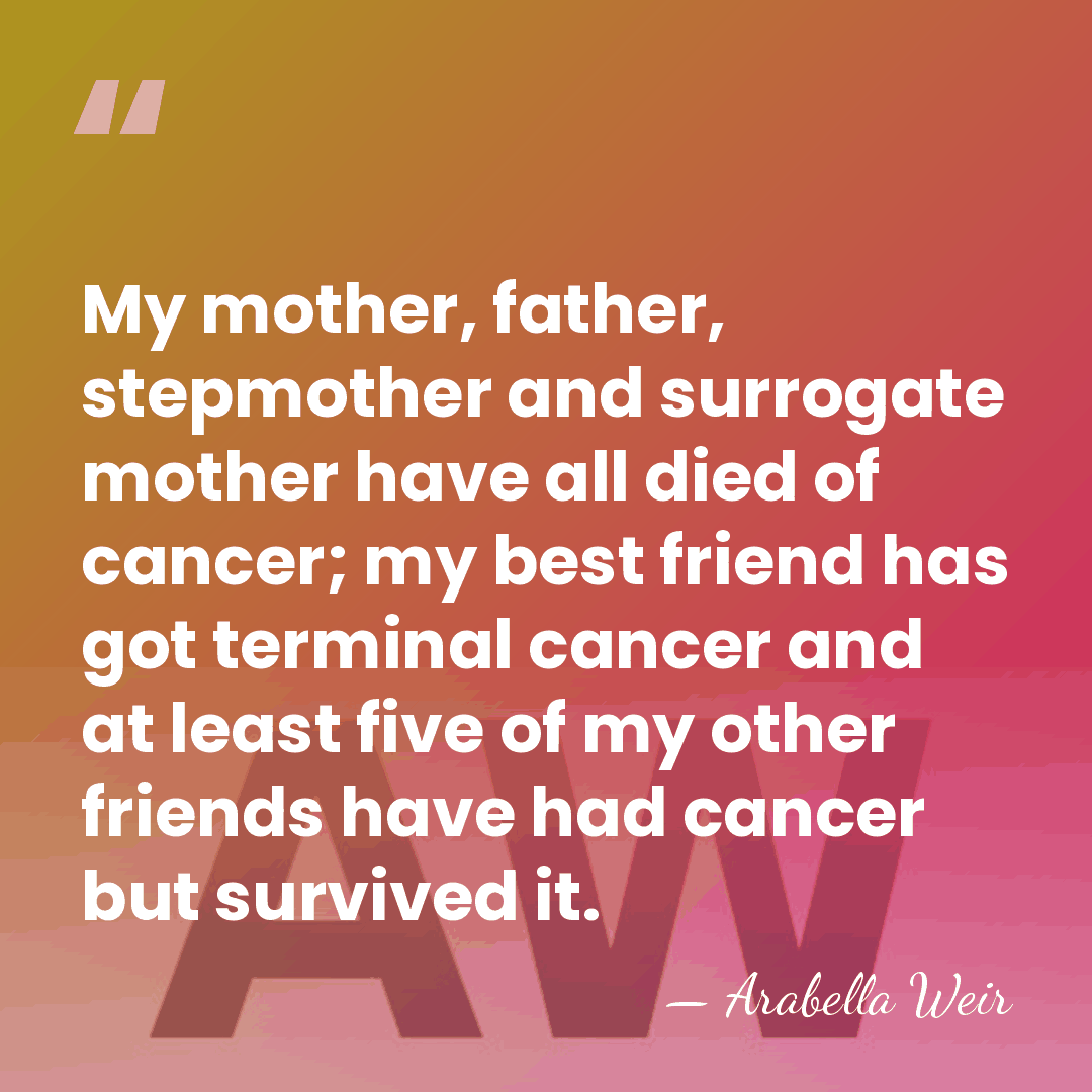My mother, father, stepmother and surrogate mother have all died of cancer;&hellip; - Arabella Weir