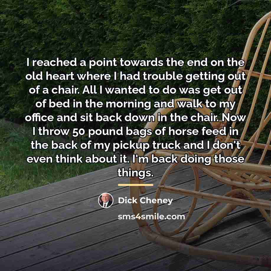 “I reached a point towards the end on the old…” quote by Dick Cheney