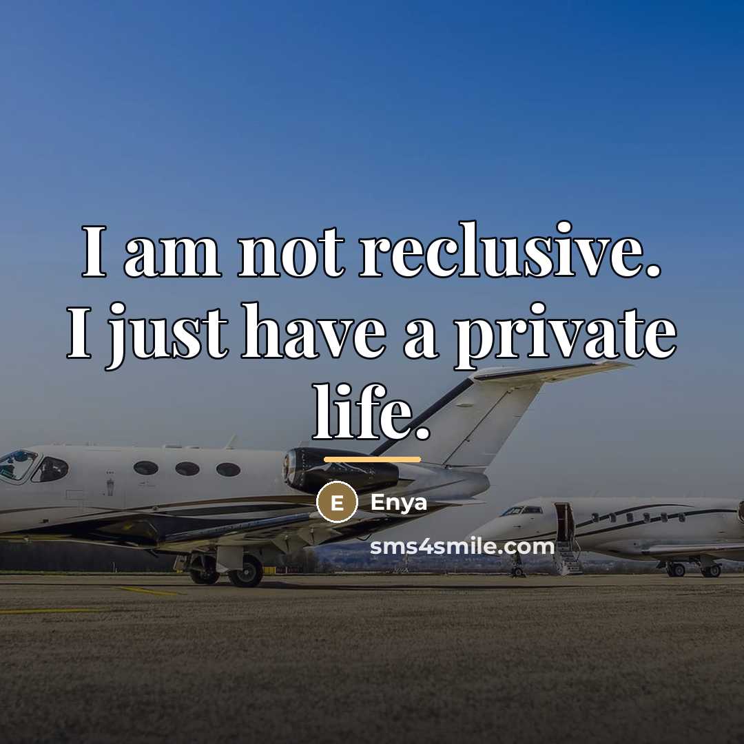 “I am not reclusive. I just have a private life.…” quote by Enya