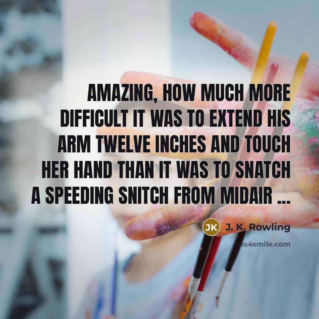 “Amazing, how much more difficult it was to extend his…” quote by J. K. Rowling