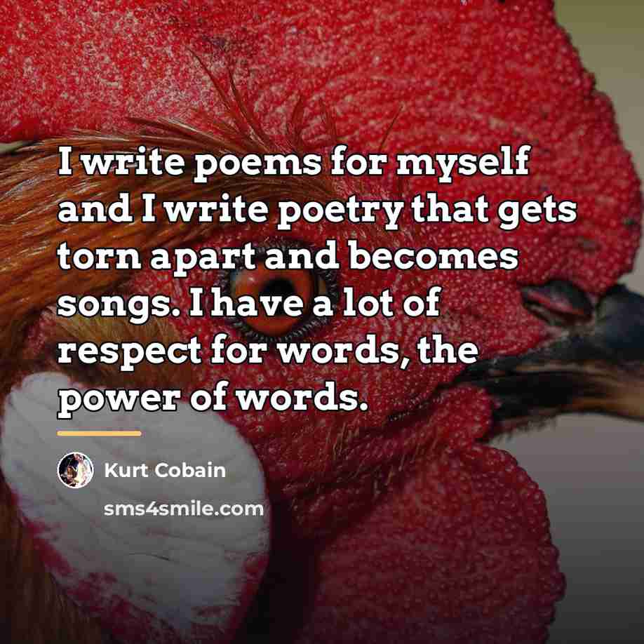 “I write poems for myself and I write poetry that…” quote by Kurt Cobain