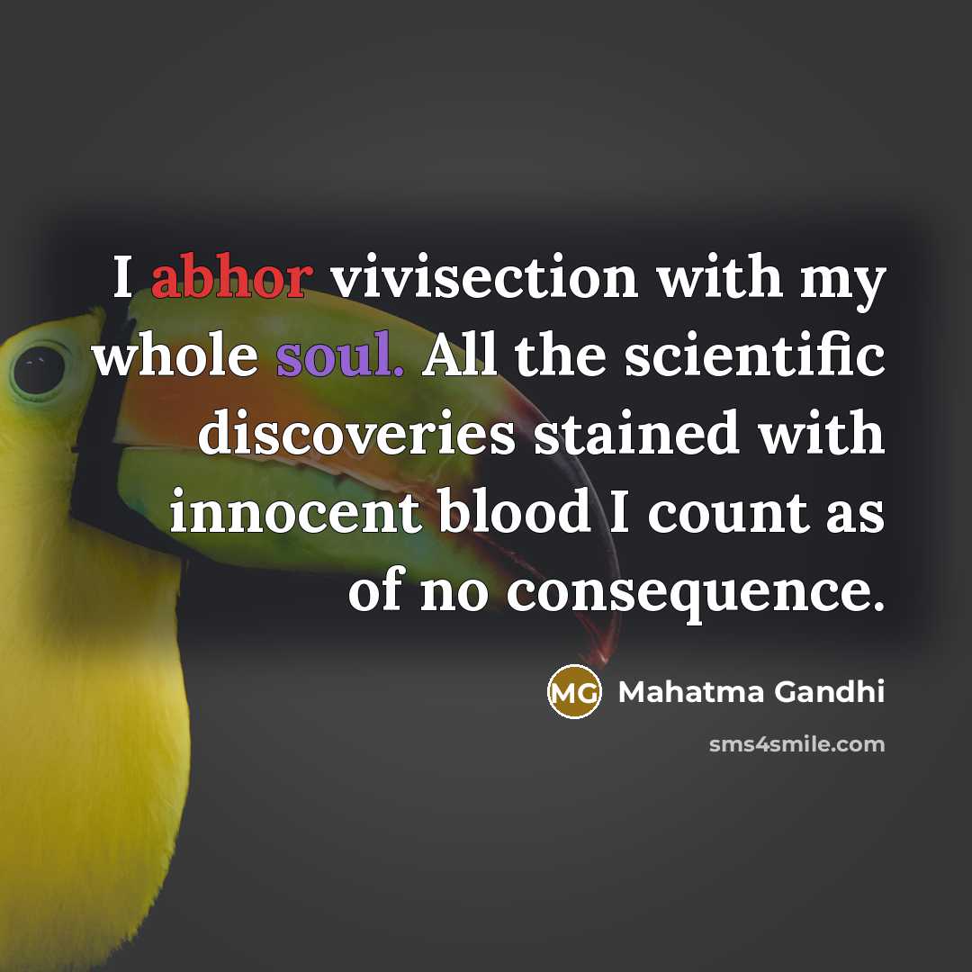 “I abhor vivisection with my whole soul. All the scientific…” quote by Mahatma Gandhi