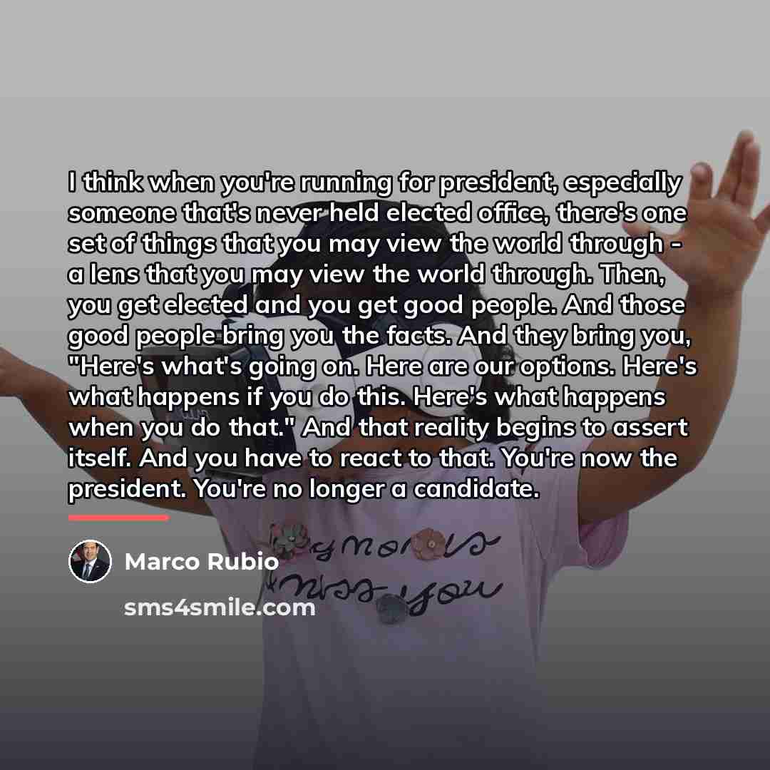 “I think when you're running for president, especially someone that's…” quote by Marco Rubio