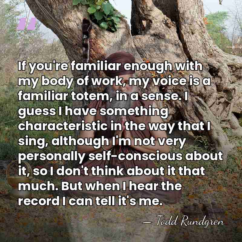 If you're familiar enough with my body of work, my voice is&hellip; - Todd Rundgren