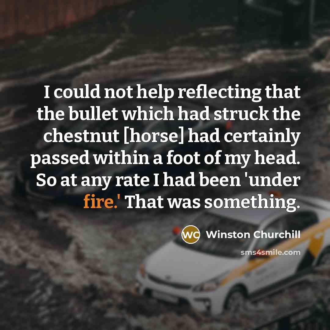 “I could not help reflecting that the bullet which had…” quote by Winston Churchill