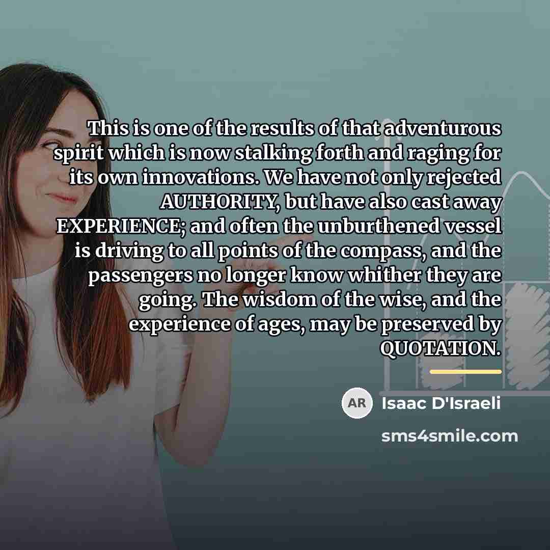 “This is one of the results of that adventurous spirit…” quote by Isaac D'Israeli
