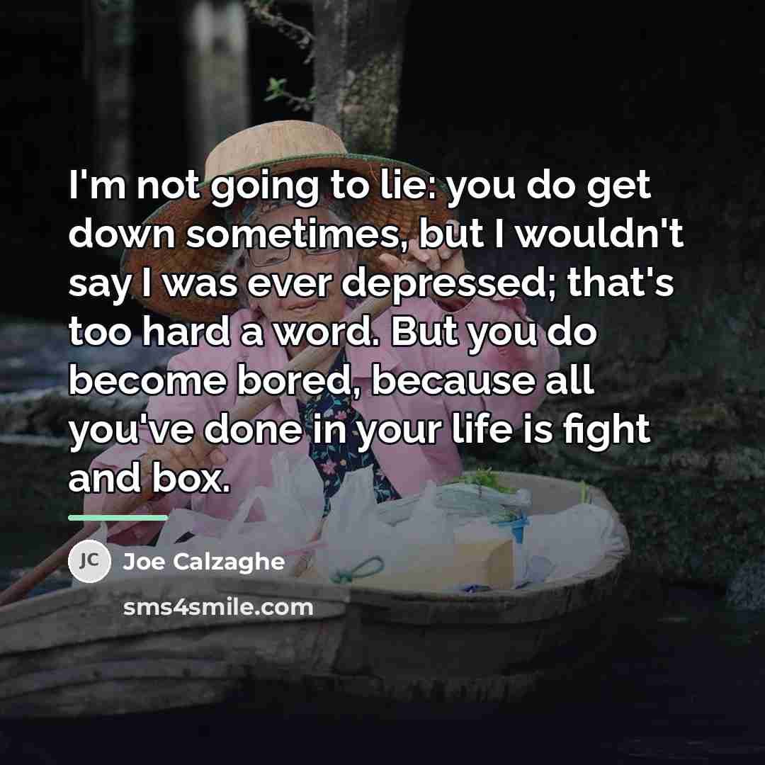 “I'm not going to lie: you do get down sometimes,…” quote by Joe Calzaghe
