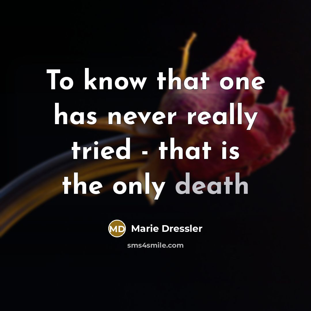 “To know that one has never really tried - that…” quote by Marie Dressler