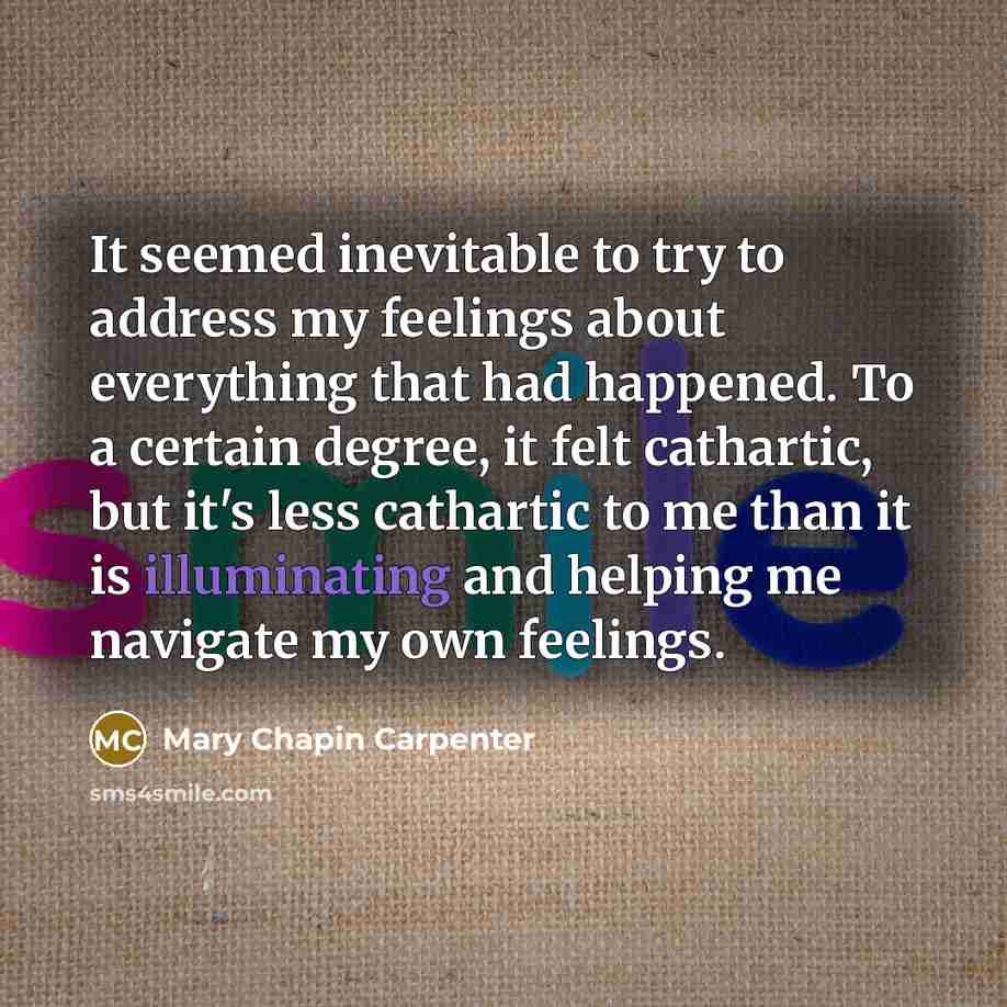 “It seemed inevitable to try to address my feelings about…” quote by Mary Chapin Carpenter