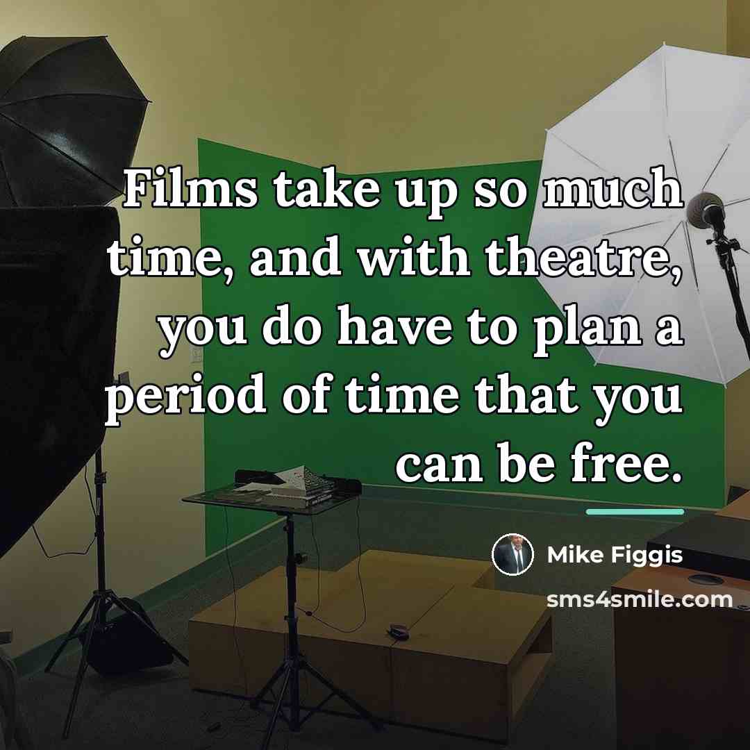 “Films take up so much time, and with theatre, you…” quote by Mike Figgis