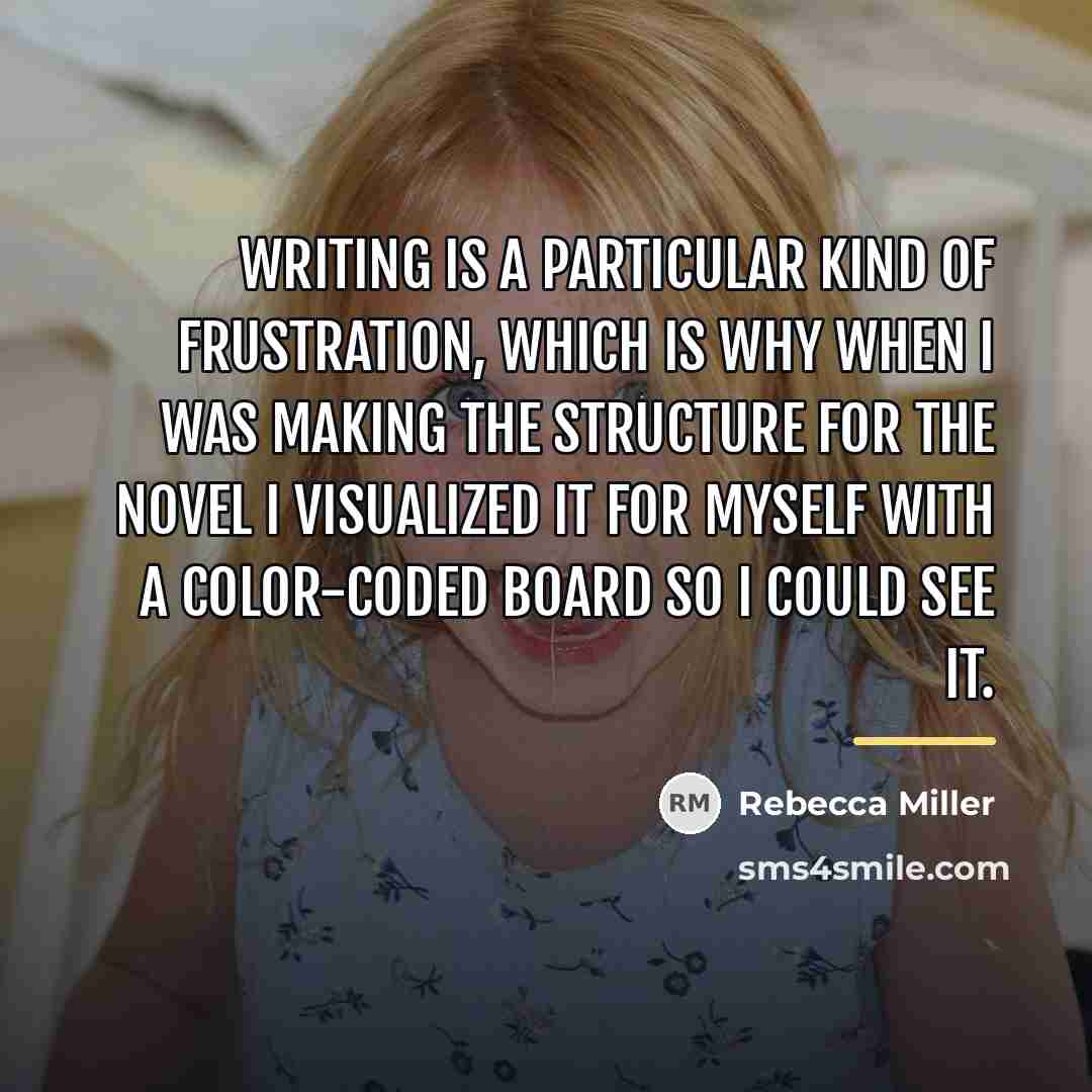 “Writing is a particular kind of frustration, which is why…” quote by Rebecca Miller