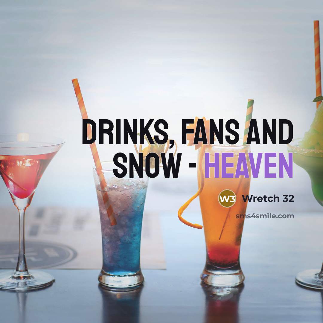 “Drinks, fans and snow - heaven…” quote by Wretch 32