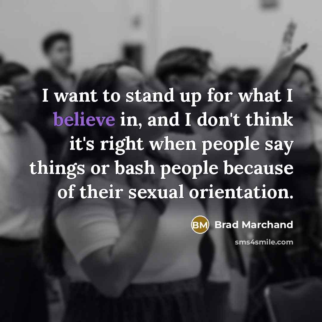 “I want to stand up for what I believe in,…” quote by Brad Marchand