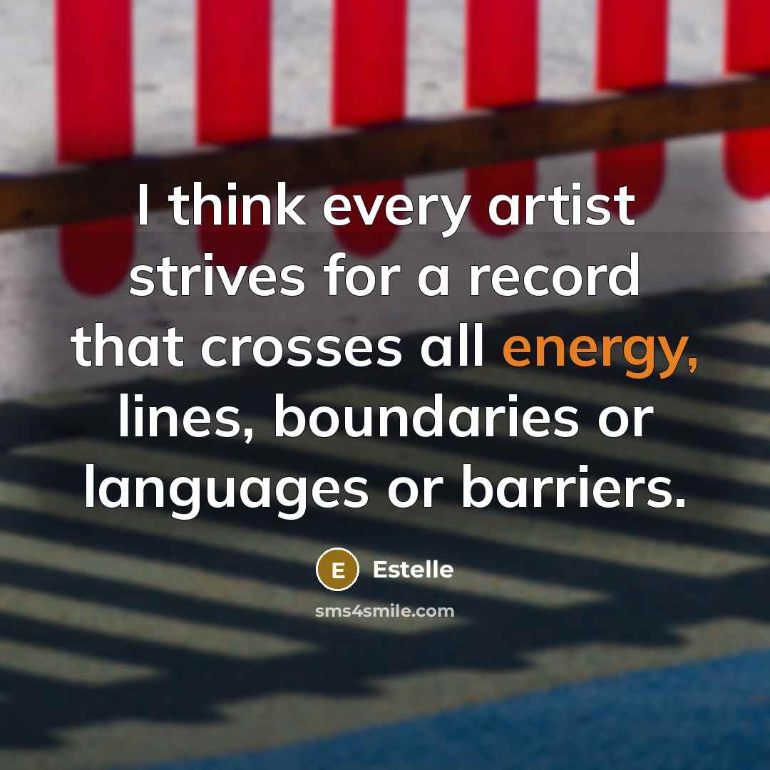 “I think every artist strives for a record that crosses…” quote by Estelle