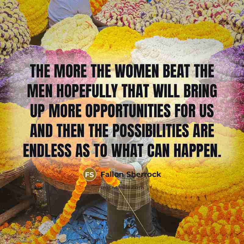“The more the women beat the men hopefully that will…” quote by Fallon Sherrock