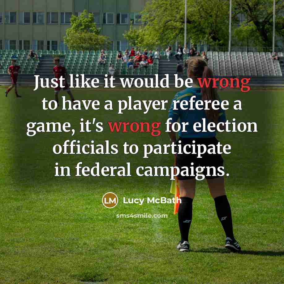 “Just like it would be wrong to have a player…” quote by Lucy McBath