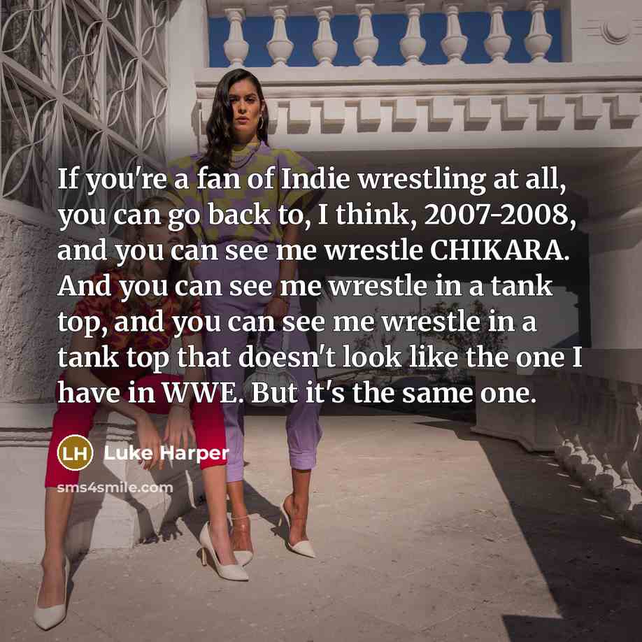 “If you're a fan of Indie wrestling at all, you…” quote by Luke Harper