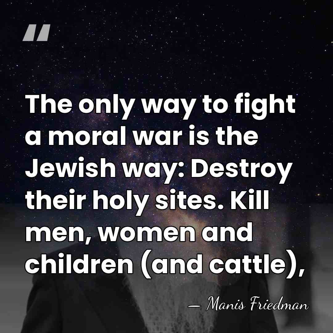 The only way to fight a moral war is the Jewish way:&hellip; - Manis Friedman