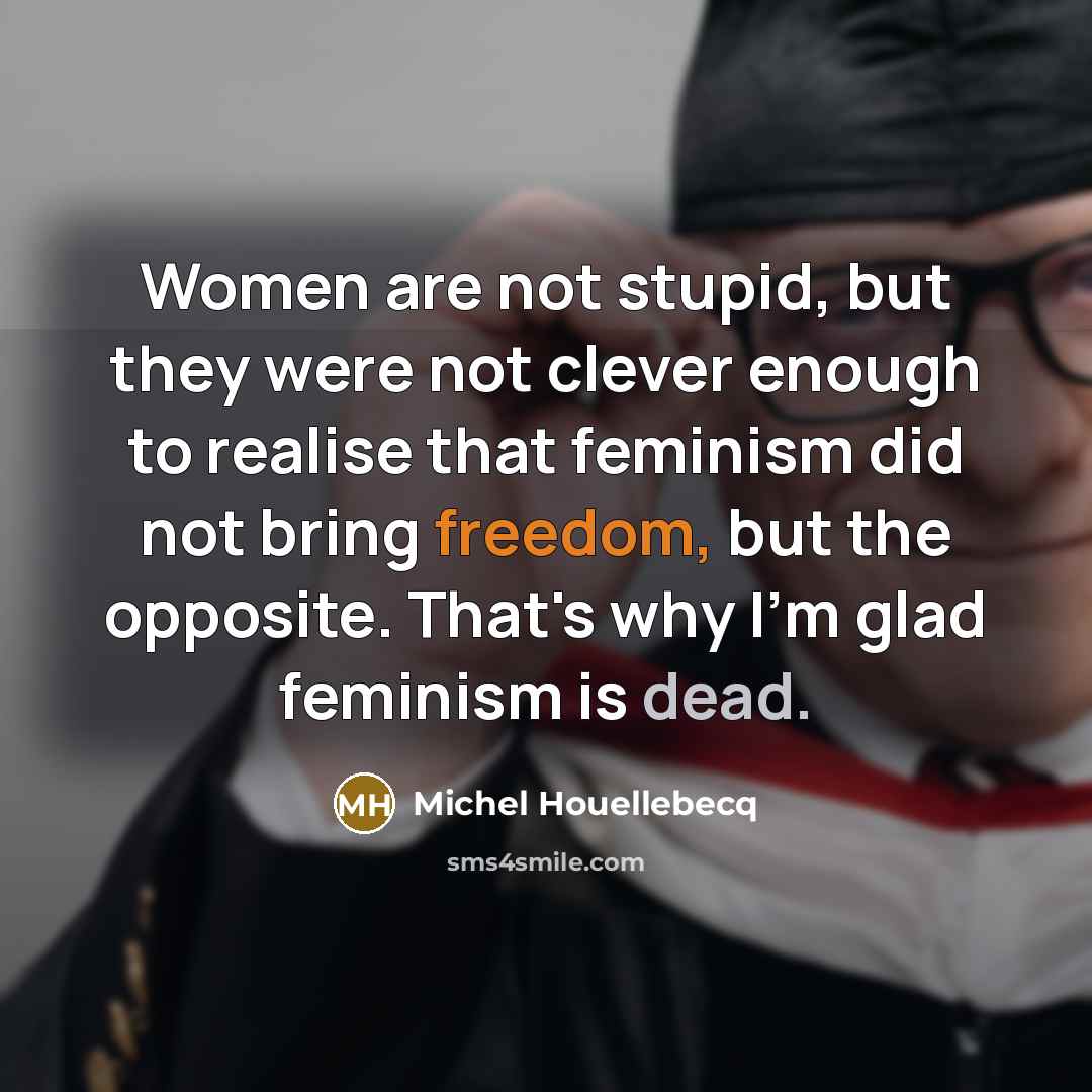 “Women are not stupid, but they were not clever enough…” quote by Michel Houellebecq