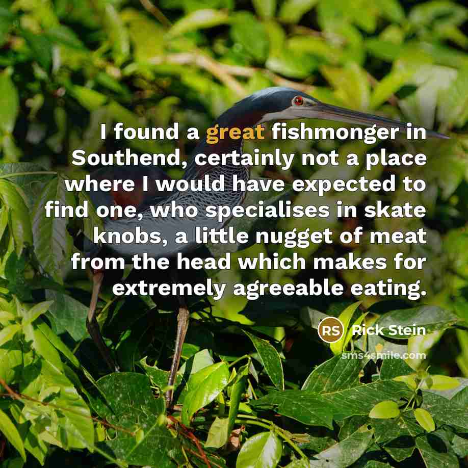 “I found a great fishmonger in Southend, certainly not a…” quote by Rick Stein