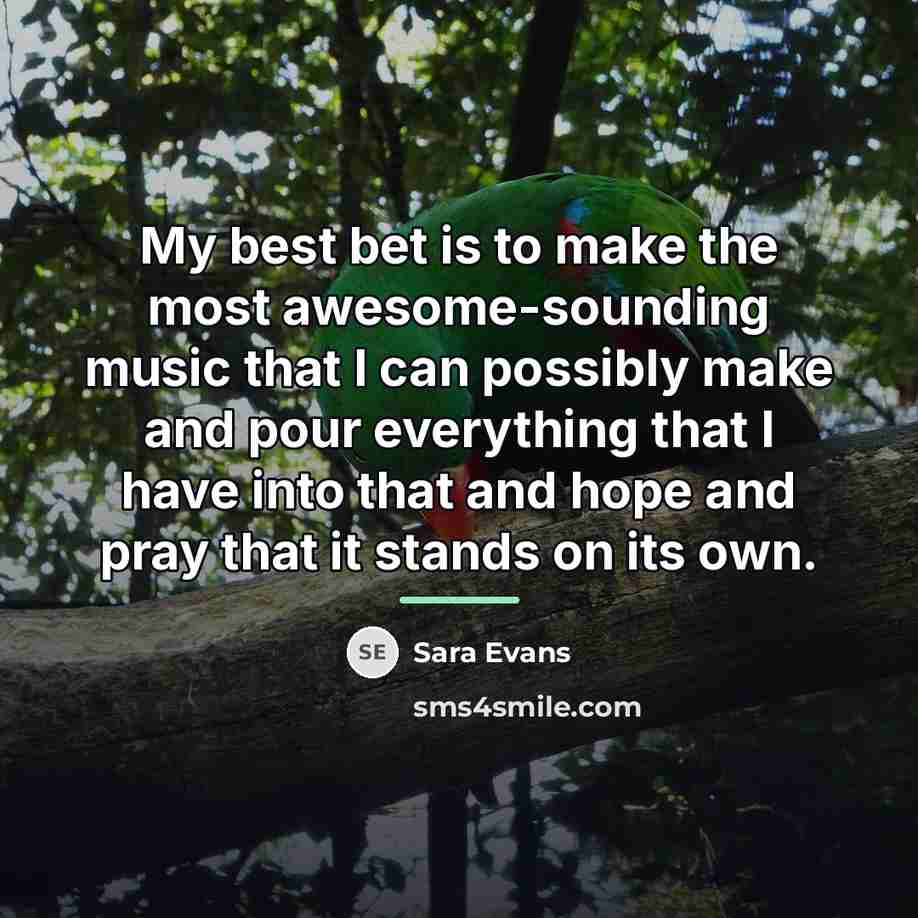 “My best bet is to make the most awesome-sounding music…” quote by Sara Evans