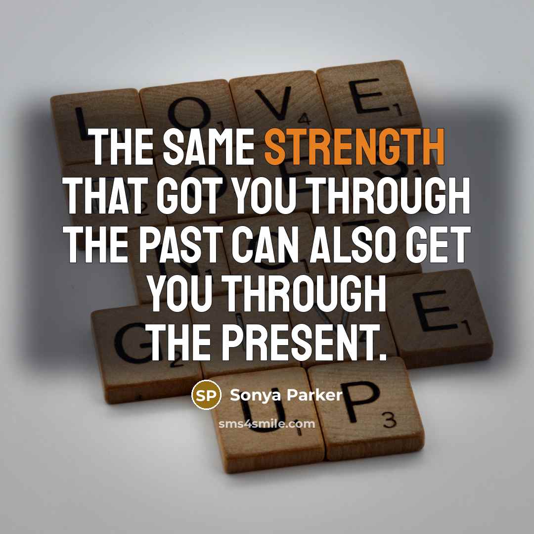 “The same strength that got you through the past can…” quote by Sonya Parker