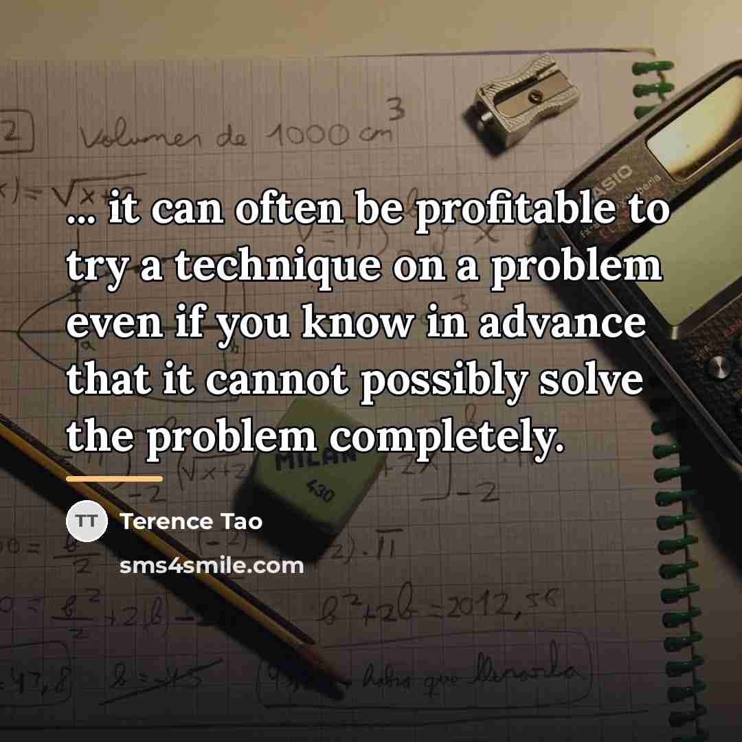 “... it can often be profitable to try a technique…” quote by Terence Tao