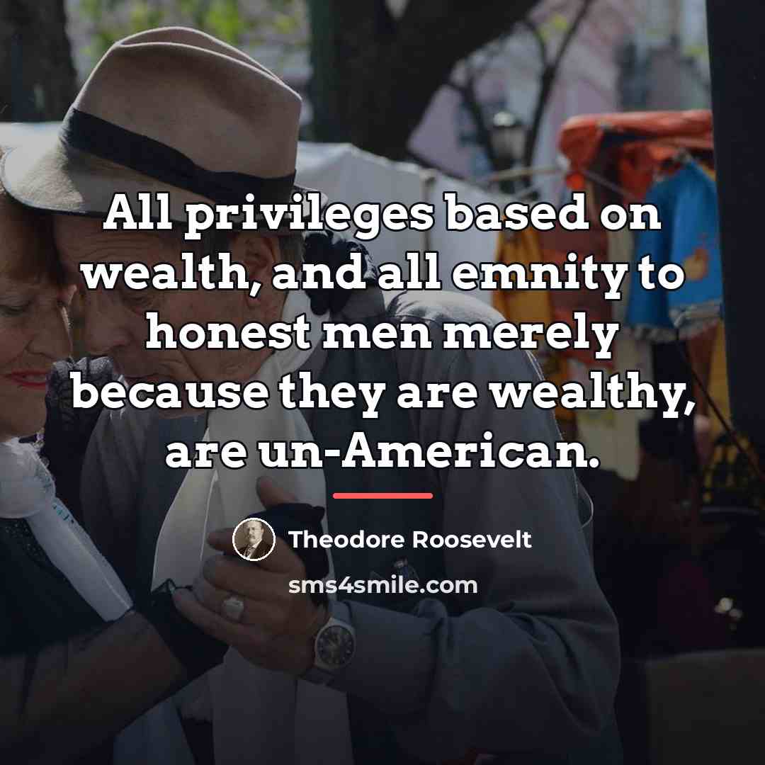 “All privileges based on wealth, and all emnity to honest…” quote by Theodore Roosevelt