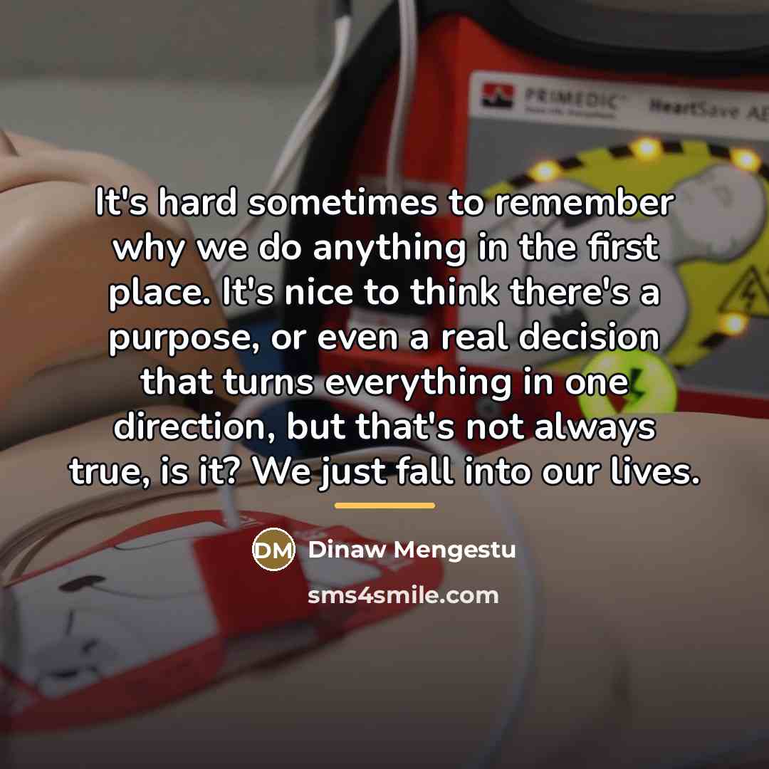 “It's hard sometimes to remember why we do anything in…” quote by Dinaw Mengestu