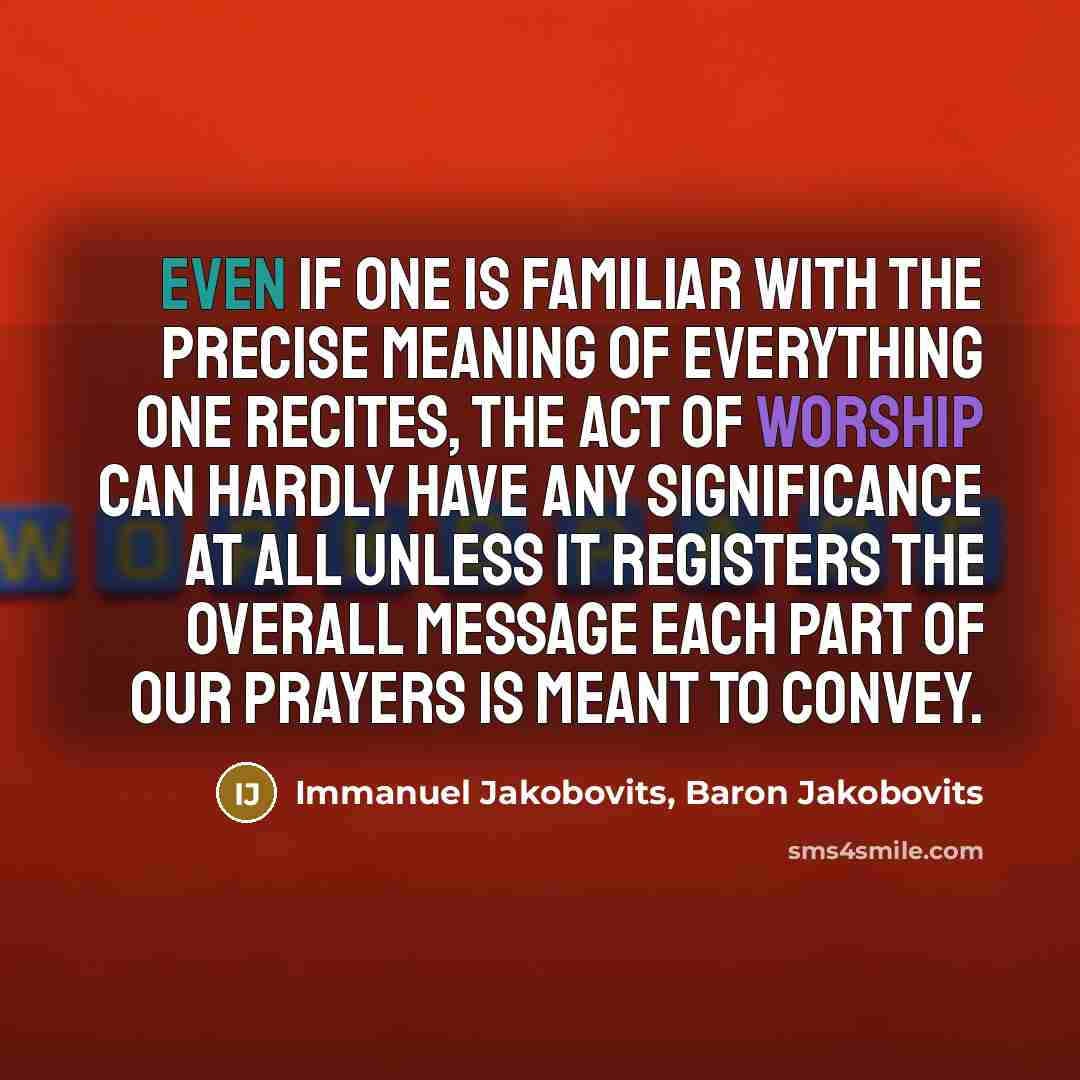 “Even if one is familiar with the precise meaning of…” quote by Immanuel Jakobovits, Baron Jakobovits