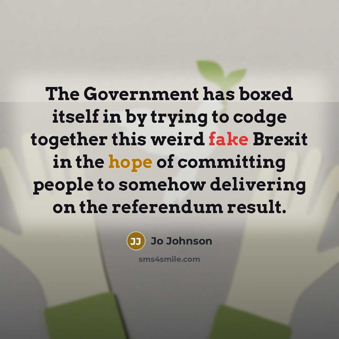 “The Government has boxed itself in by trying to codge…” quote by Jo Johnson