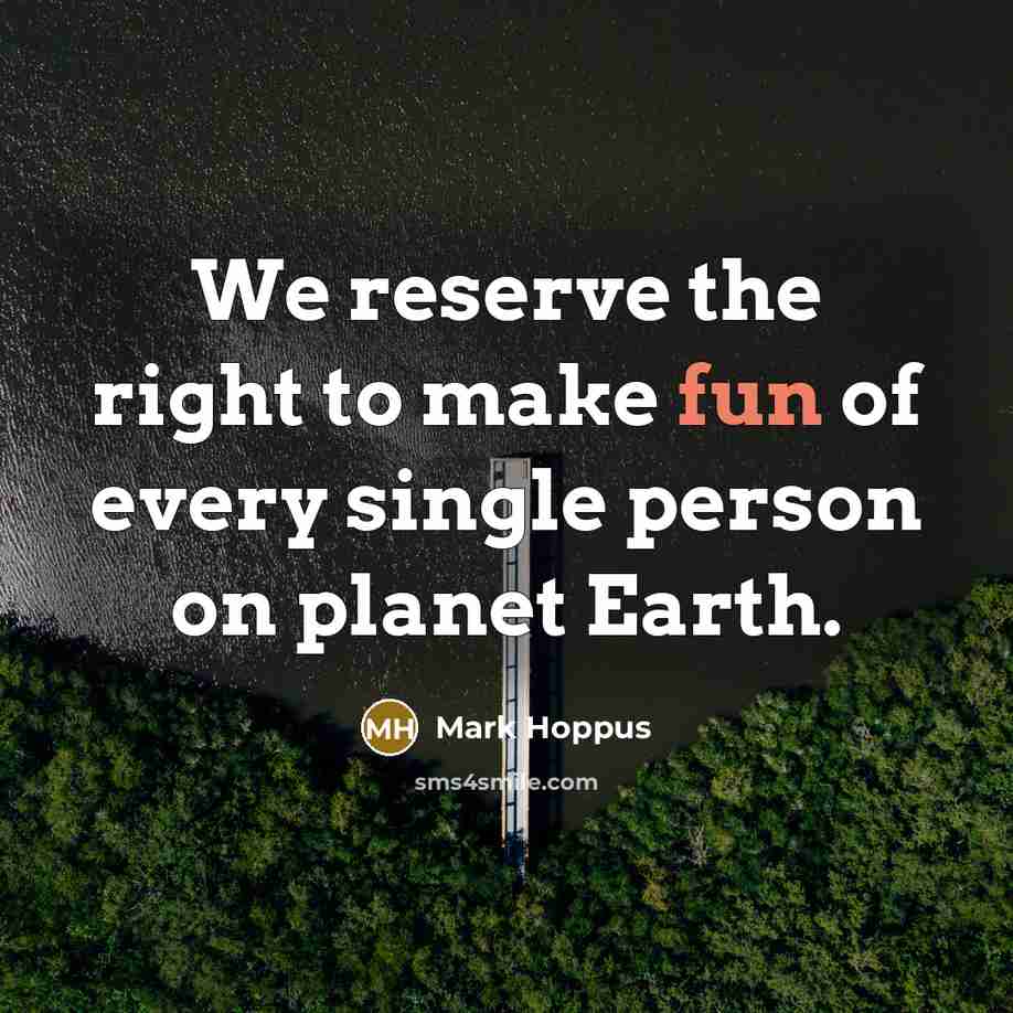 “We reserve the right to make fun of every single…” quote by Mark Hoppus