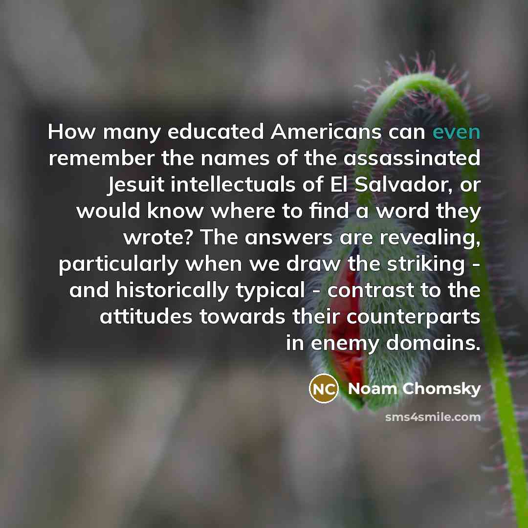 “How many educated Americans can even remember the names of…” quote by Noam Chomsky