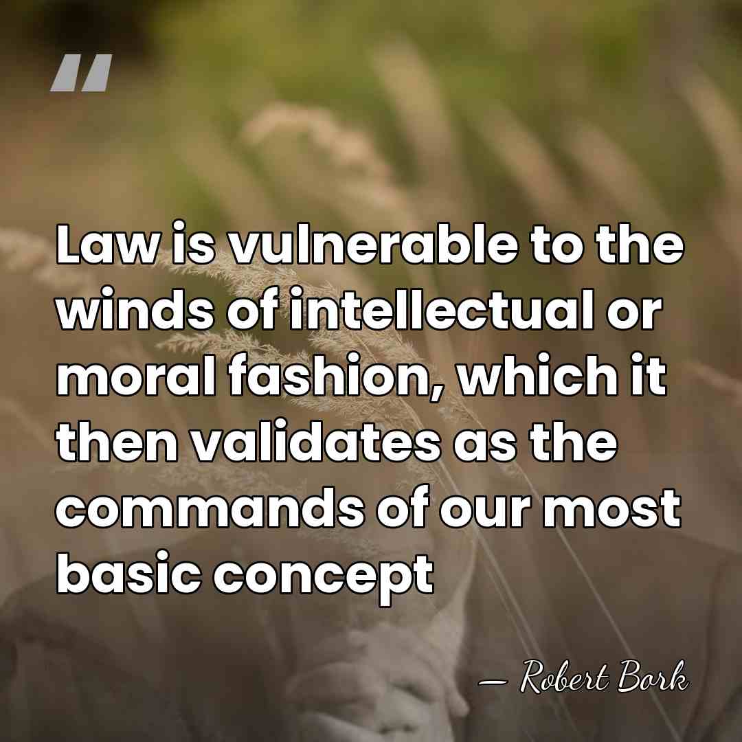 Law is vulnerable to the winds of intellectual or moral fashion, which&hellip; - Robert Bork