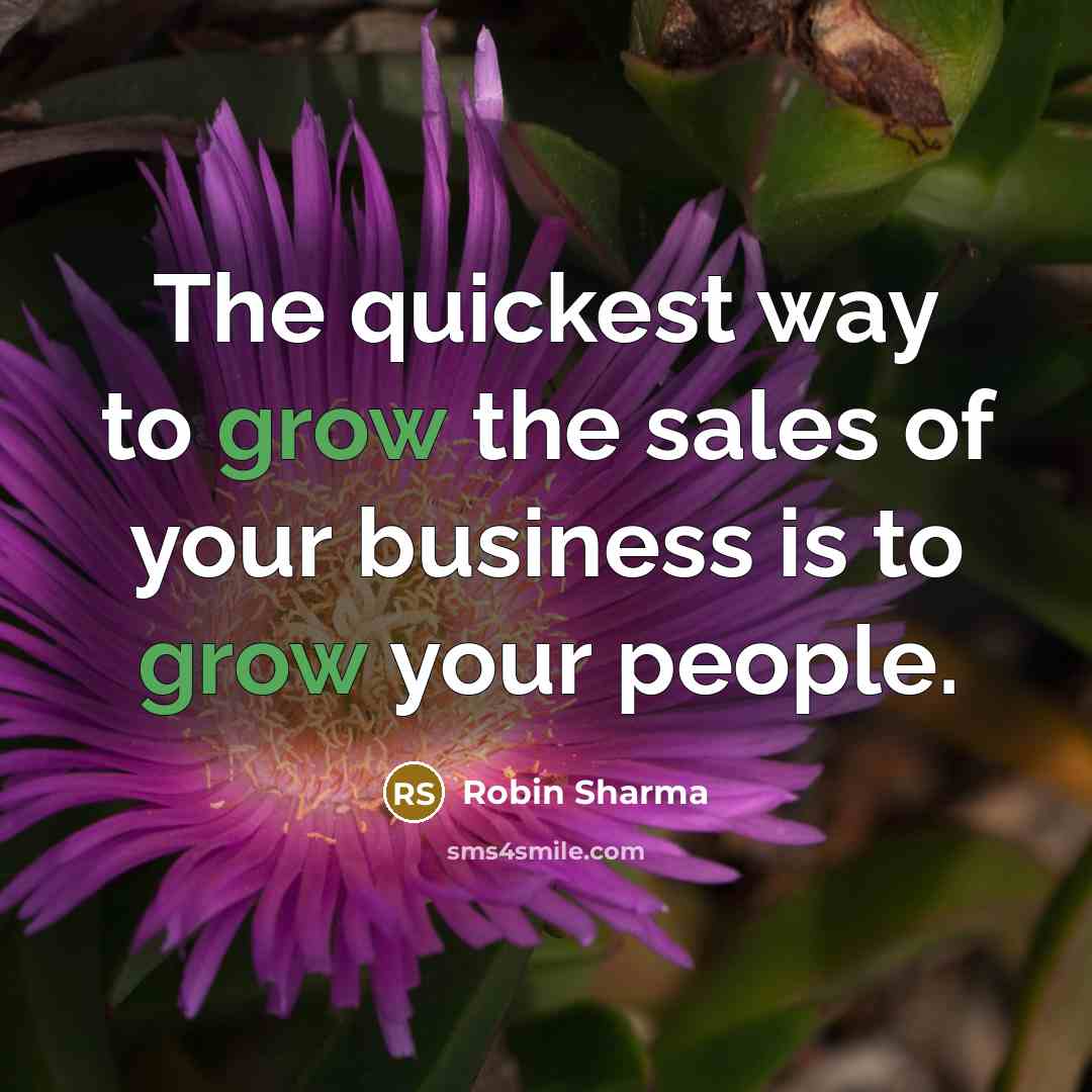 “The quickest way to grow the sales of your business…” quote by Robin Sharma
