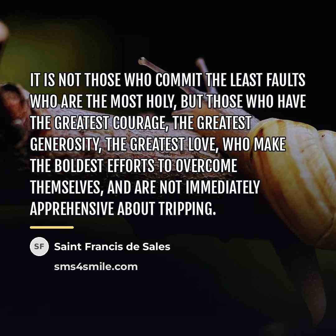 “It is not those who commit the least faults who…” quote by Saint Francis de Sales