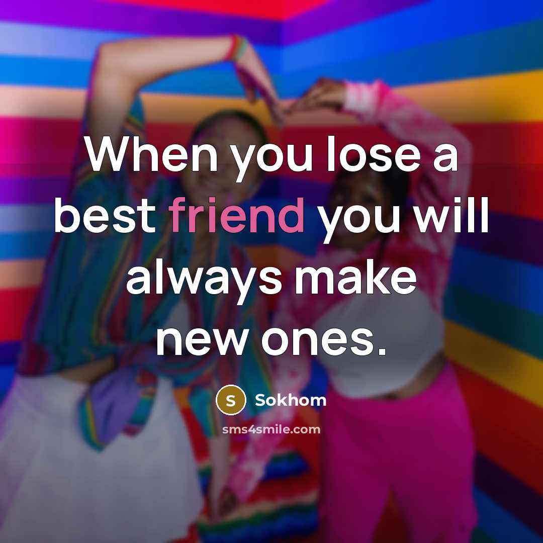 “When you lose a best friend you will always make…” quote by Sokhom