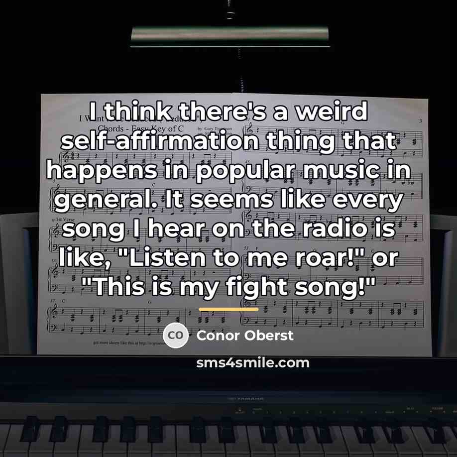 “I think there's a weird self-affirmation thing that happens in…” quote by Conor Oberst