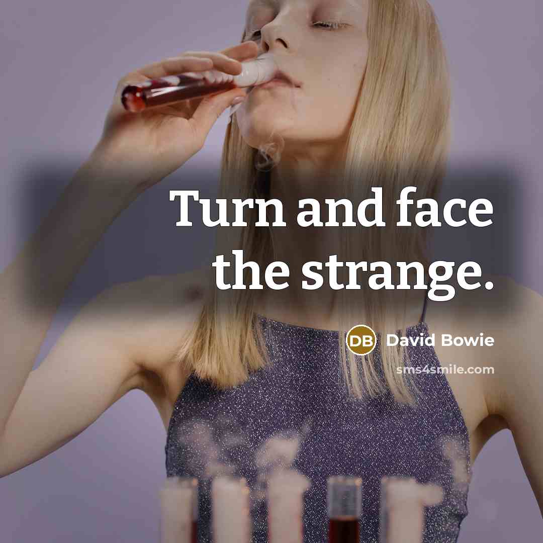 “Turn and face the strange.…” quote by David Bowie