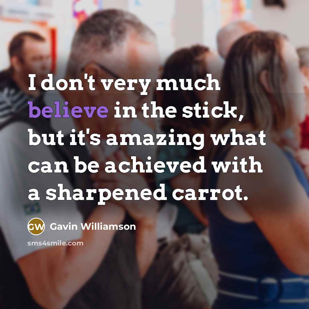 “I don't very much believe in the stick, but it's…” quote by Gavin Williamson