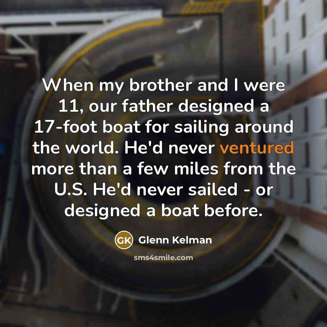 “When my brother and I were 11, our father designed…” quote by Glenn Kelman