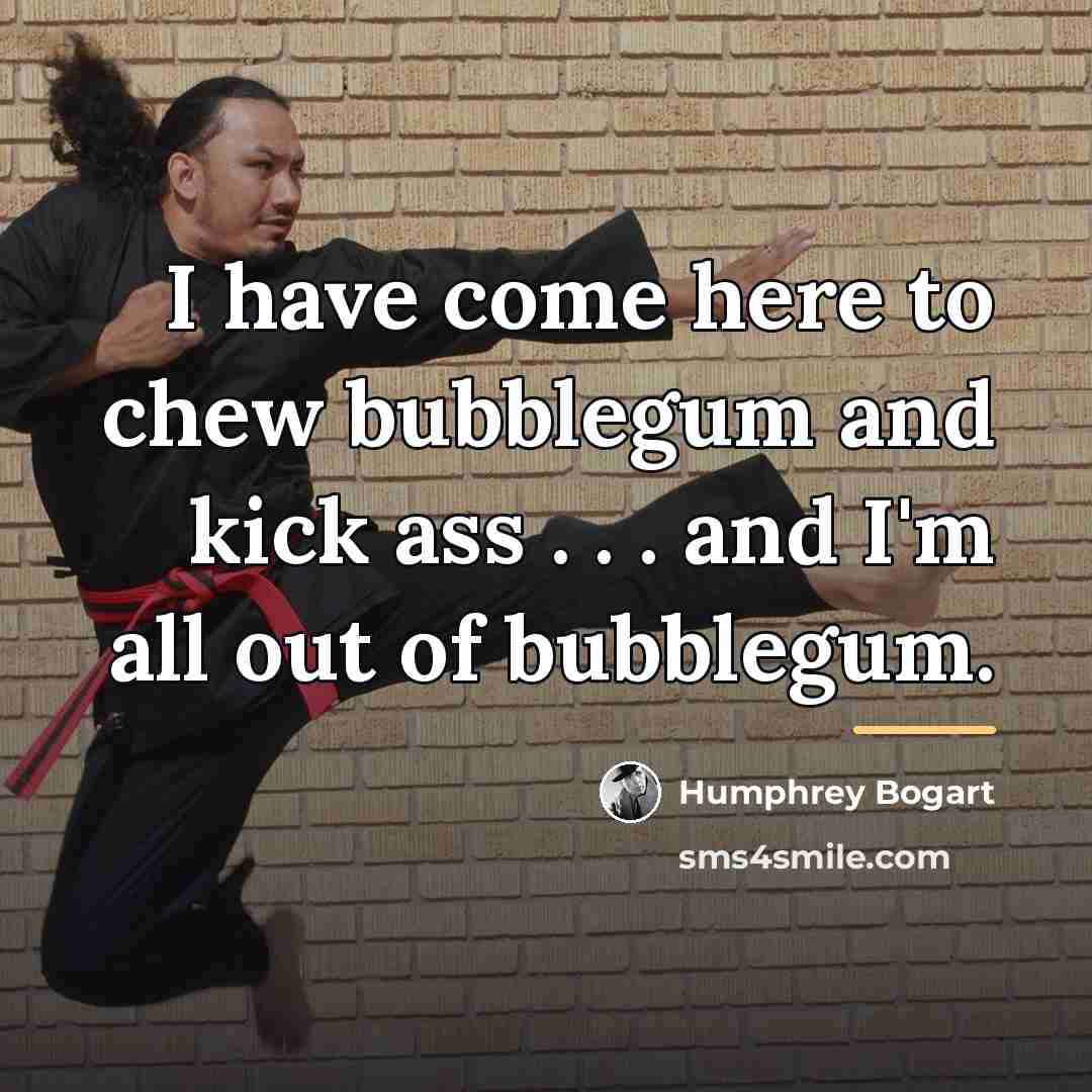 “I have come here to chew bubblegum and kick ass…” quote by Humphrey Bogart
