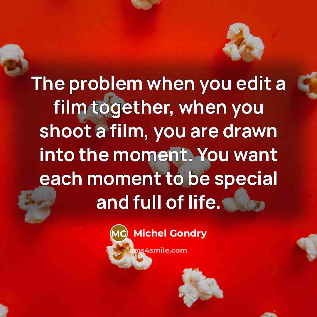 “The problem when you edit a film together, when you…” quote by Michel Gondry
