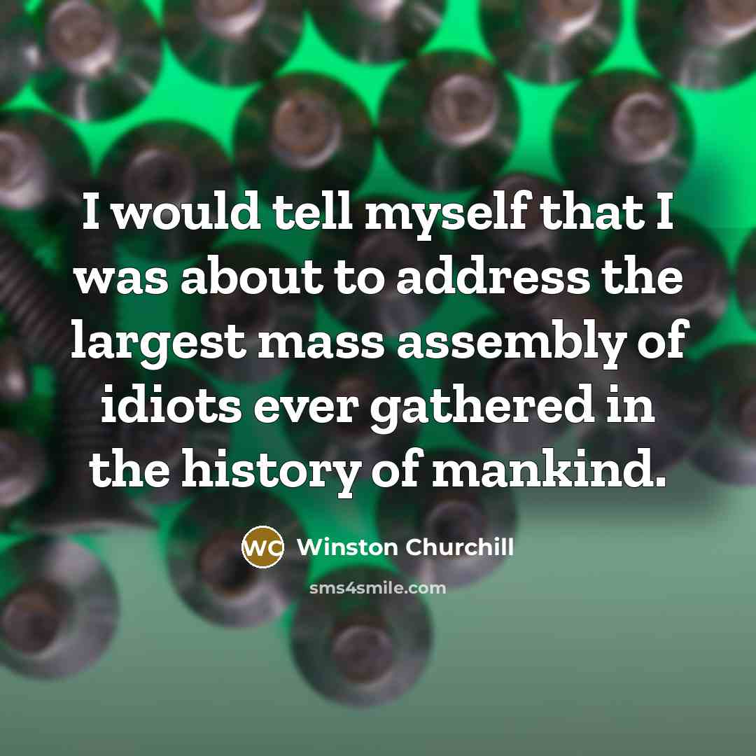 “I would tell myself that I was about to address…” quote by Winston Churchill