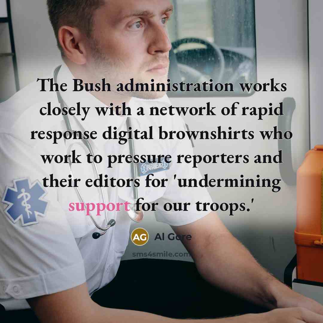 “The Bush administration works closely with a network of rapid…” quote by Al Gore