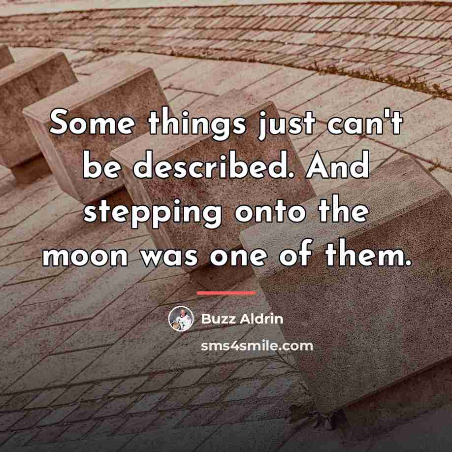 “Some things just can't be described. And stepping onto the…” quote by Buzz Aldrin